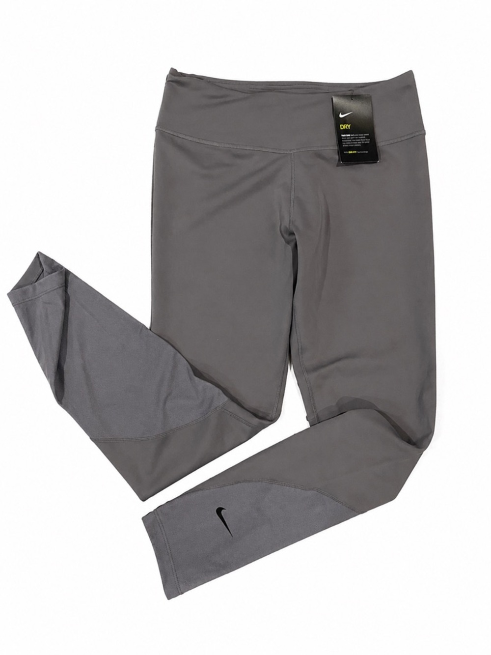 Nike Gray Dri-FIT Leggings with Mesh Panels